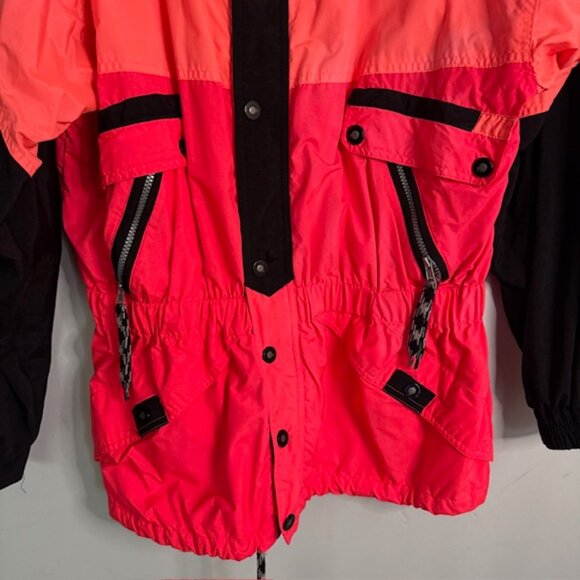 Vintage Gerry Men's Bright/ Neon Orange Ski Jacket Sinched Waste Size Medium - Picture 3 of 7